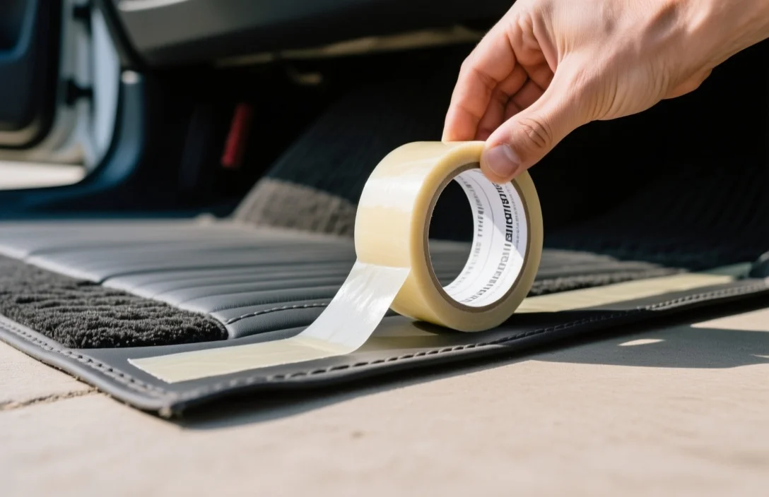 Applying Double-Sided Industrial Adhesive Tape for Mat Stability - how to stop car floor mats from sliding