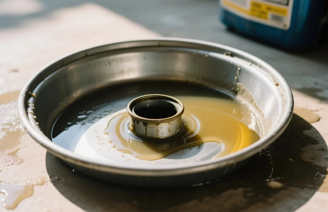 how to clean an oil drain pan