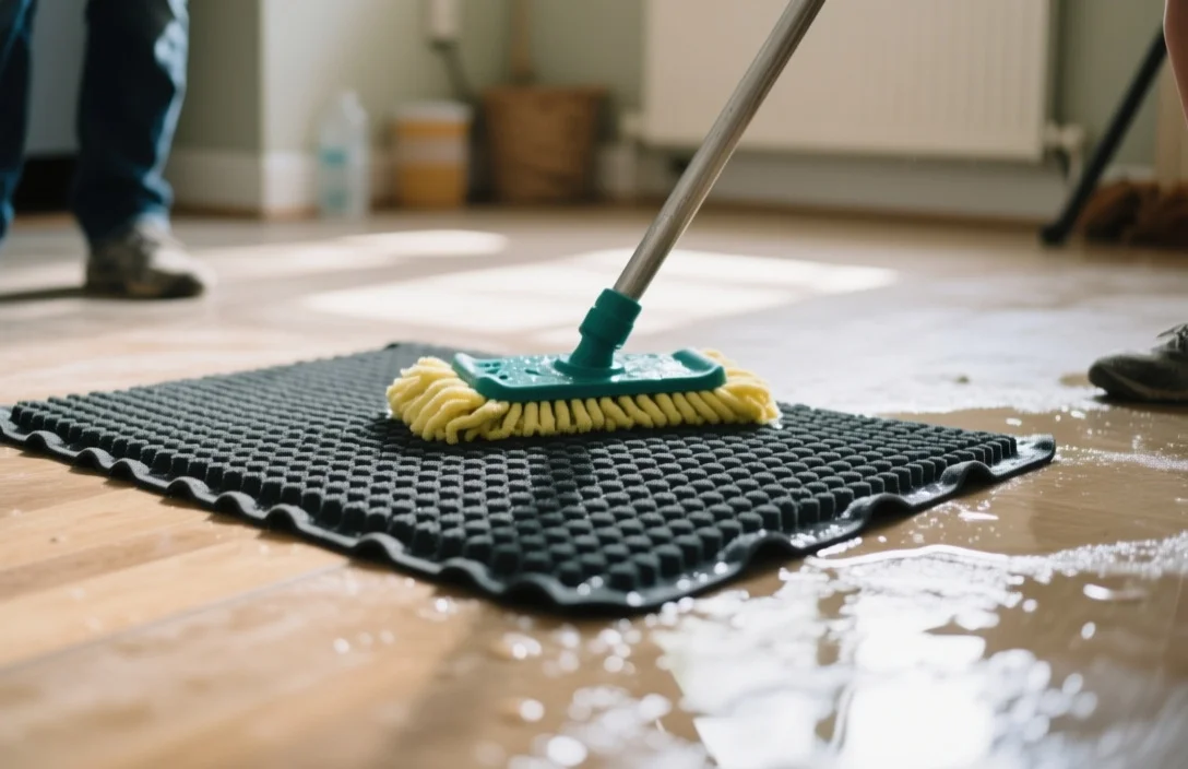 how to wash rubber floor mats