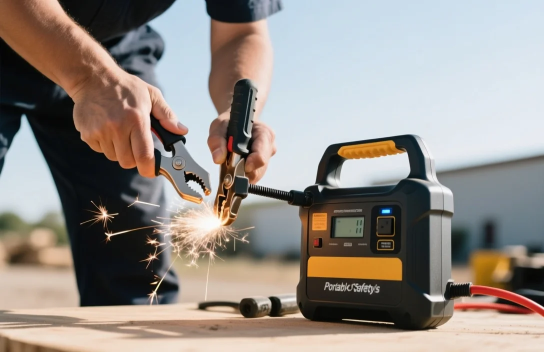 Proper Clamp Placement and Connection Order to Prevent Sparks - Portable Jump Starter Safety Tips