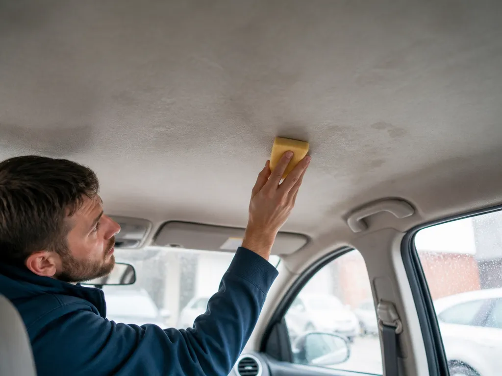 Vinyl Or Coated Headliner Method - how to remove water stains from car interior roof
